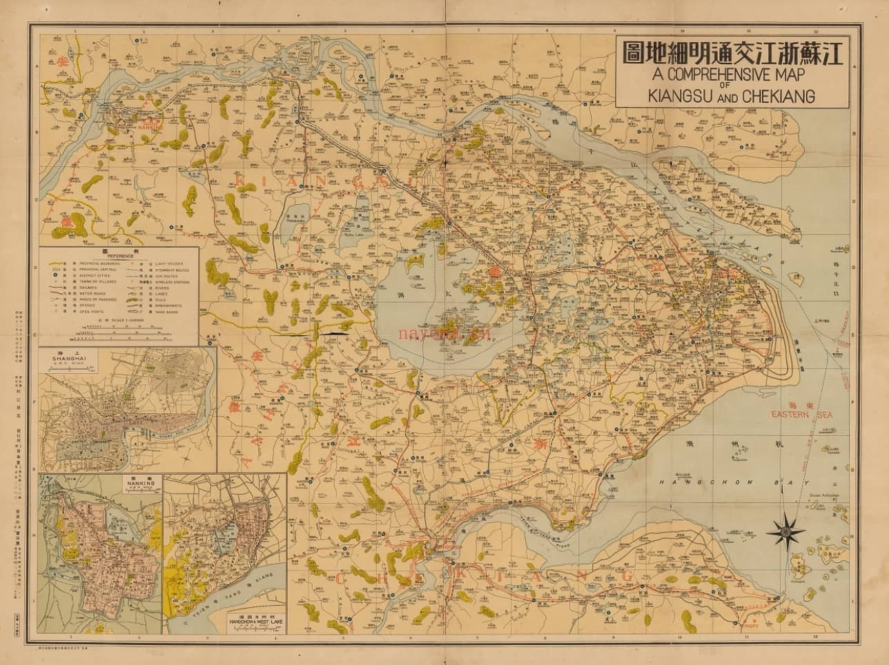 1937年江苏浙江交通明细地图