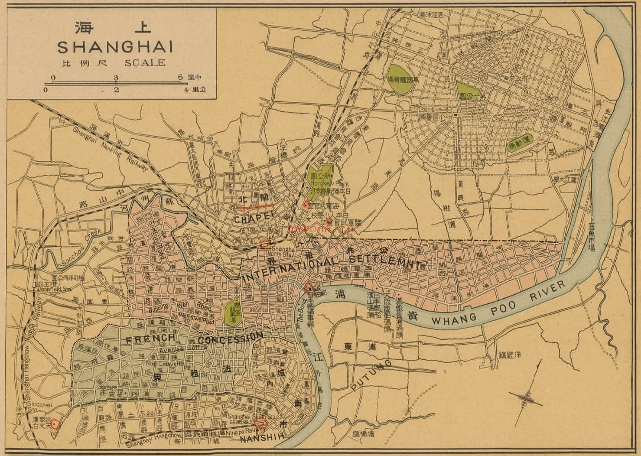 1937年江苏浙江交通明细地图