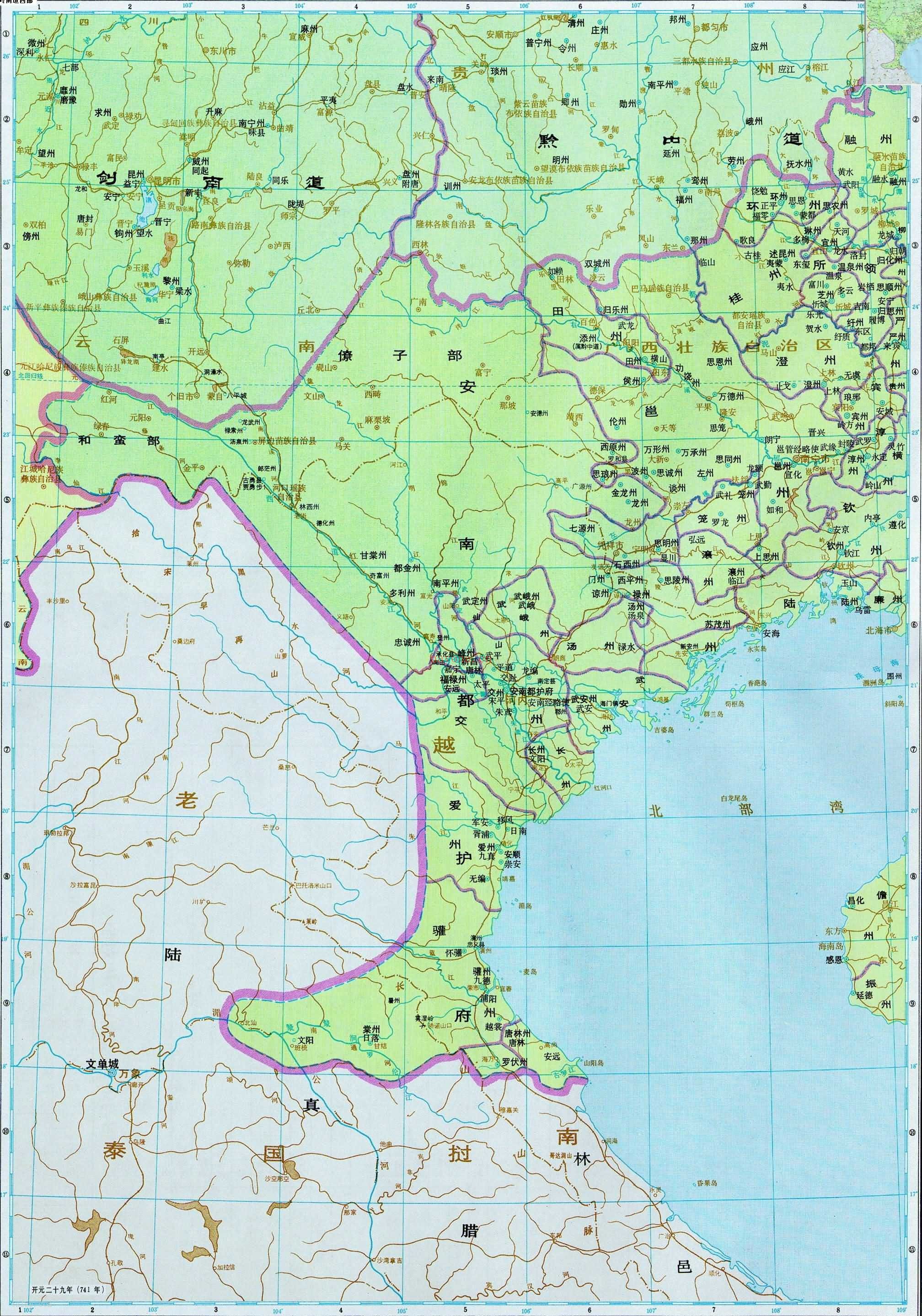 唐朝 岭南道西部地图