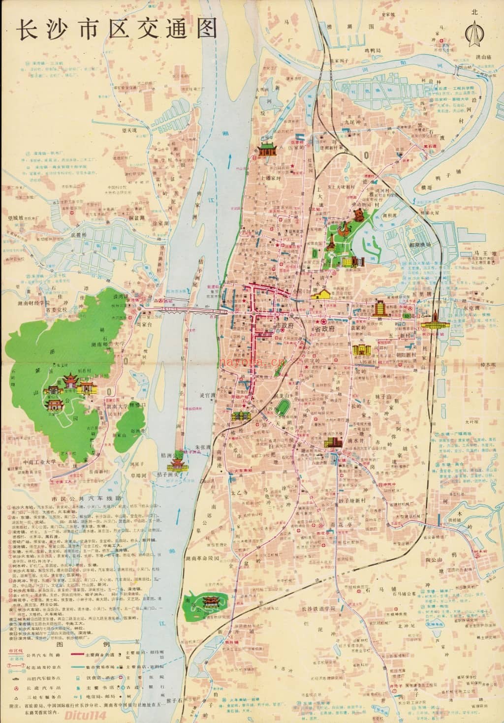 1987年长沙旅游交通图