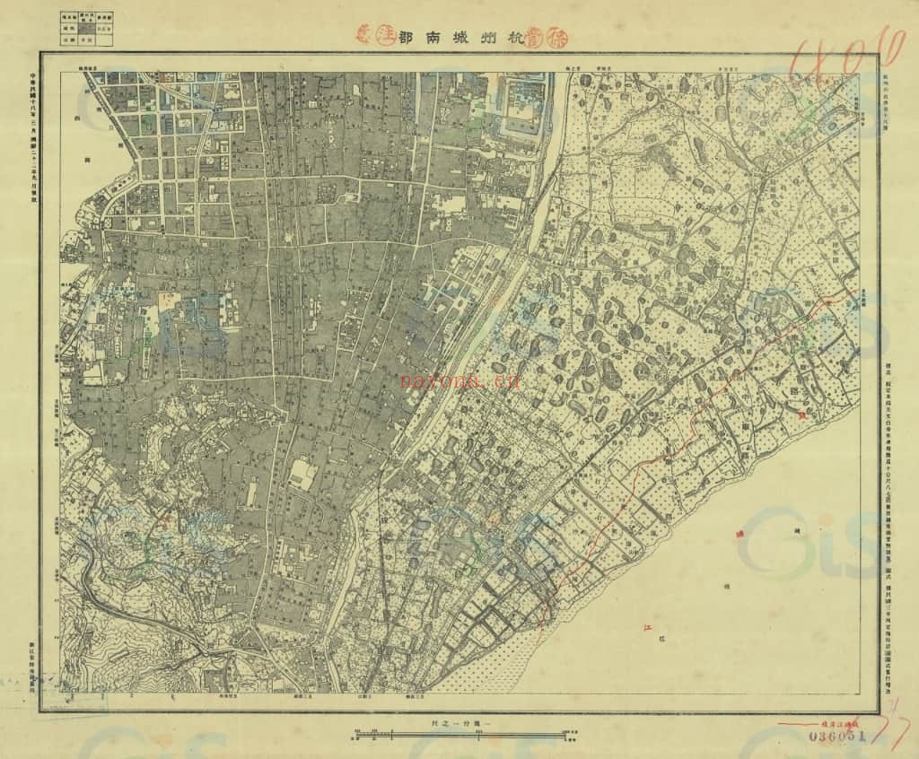1935年杭州市地形单色版(35幅)