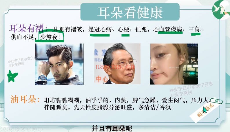 安宁日志面相美学中高级全集19集视频+课件 面相教程