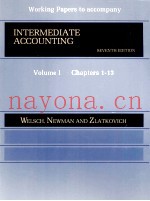WORKING PAPERS TO ACCOMPANY INTERMEDIATE ACCOUNTING SEVENTH EDITION VOLUME I