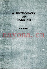 A DICTIONARY OF BANKING