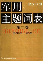 军用主题词表  第2卷  范畴表、附表