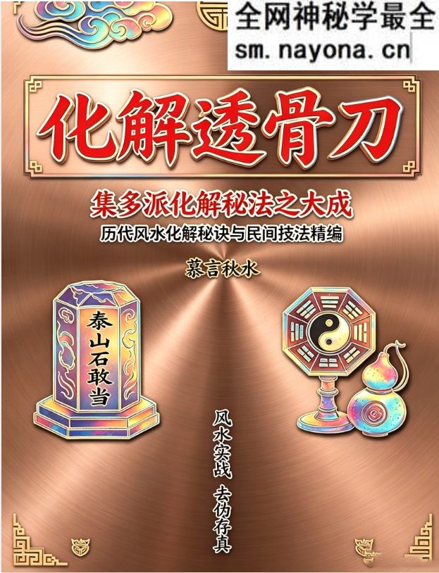 《化解透骨刀》慕言秋水 集多派化解秘法-历代风水化解秘诀与民间技法精编 367页