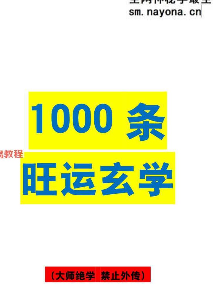 1000条旺运玄学pdf 173页