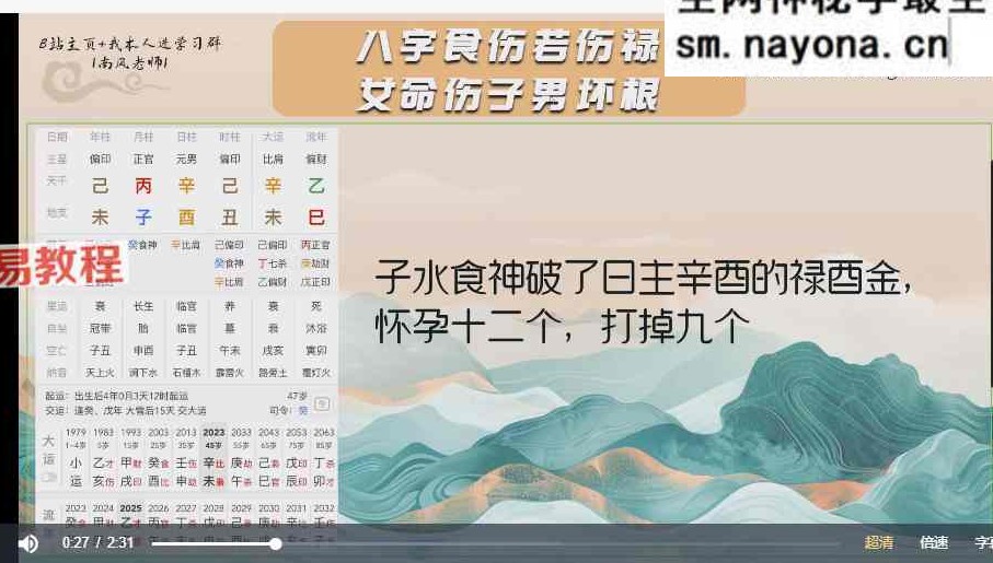 南风老师盲派命理147集视频