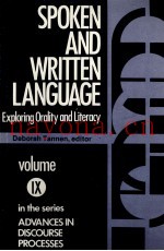 SPOKEN AND WRITTEN LANGUAGE EXPLORING ORDLITY AND LITERACY VOLUME 9