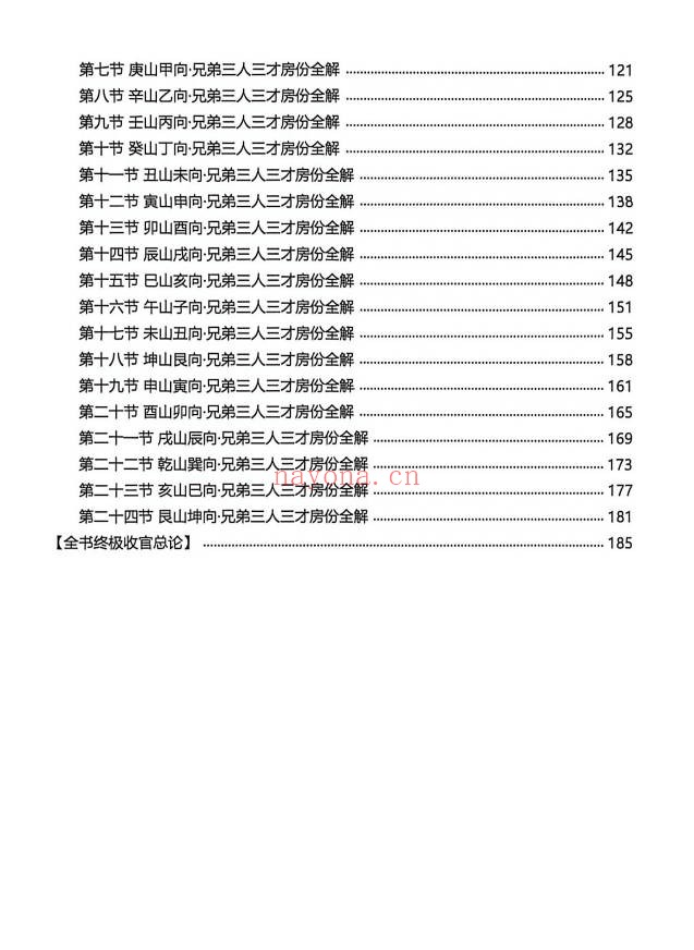杨公风水二十四山分房断187页PDF 杨公风水
