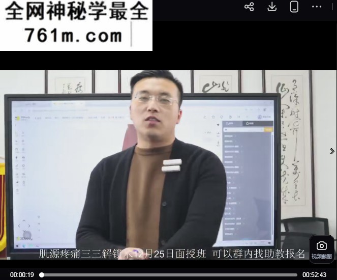李树桉肌源疼痛三三解锁术视频课程44集