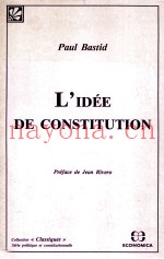 L'IDéE DE CONSTITUTION