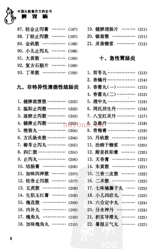 中国丸散膏丹方药全书・脾胃病313页PDF 中医脾胃