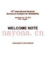 10TH INTERNATIONAL SEMINAR NUMERICAL ANALYSIS FOR WELDABILITY