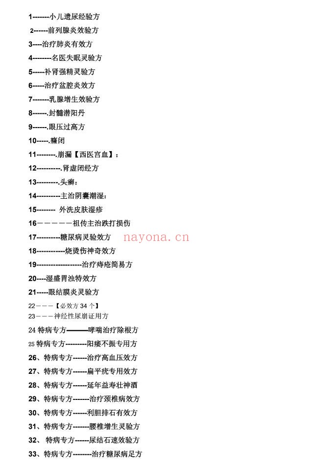 王幸福中医文集39秘方特病专方38页PDF 中医秘方