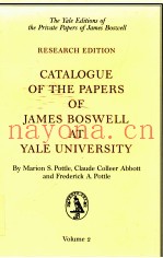 CATALOGUE OF THE PAPERS OF JAMES BOSWELL AT YALE UNIVERSITY VOLUME II