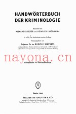 HANDWORTERBUCH DER KRIMINOLOGIE  ABERGLAUBE-KRIMINALBIOLOGIE