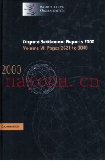 DISPUTE SETTLEMENT REPORTS 2000 VOLUME 6