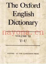 The Oxford English Dictionary Volume XI T-U
