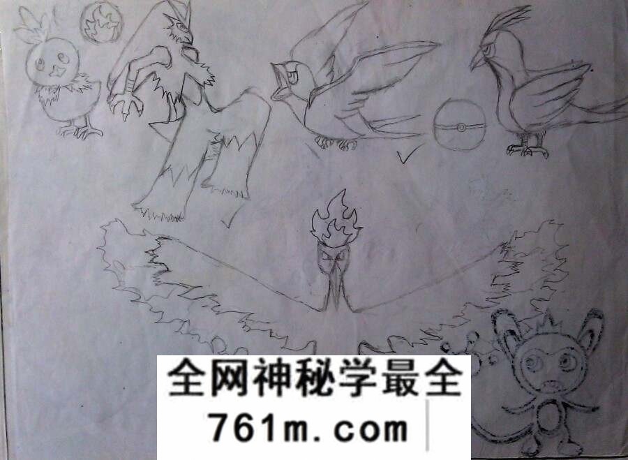 小时候画的宝可梦,大概是小学时候画的,