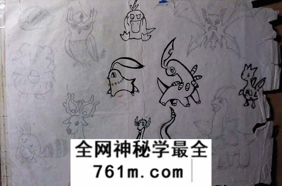 小时候画的宝可梦,大概是小学时候画的,