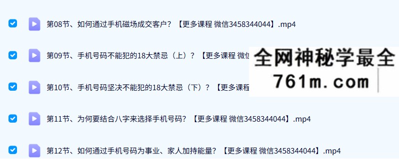 司天喜《数字能量学》手机号码高级班12集