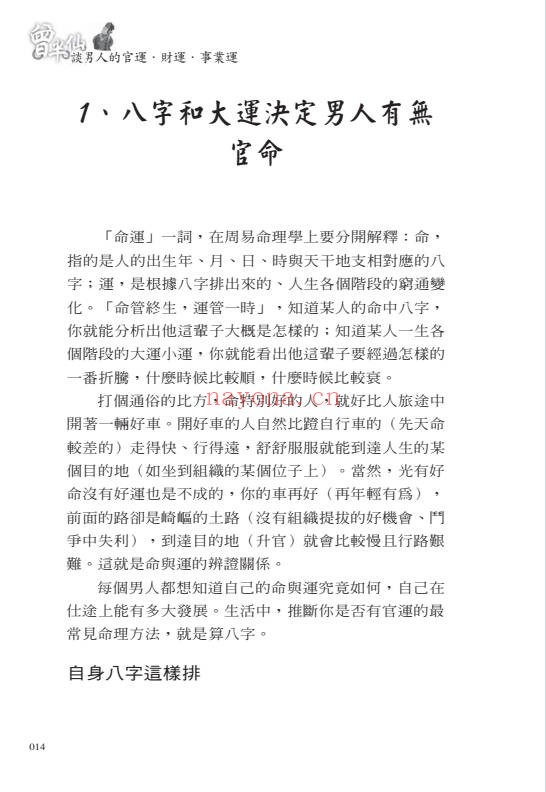 盲派曾大有曾半仙谈男人的官运财运事业运302页PDF