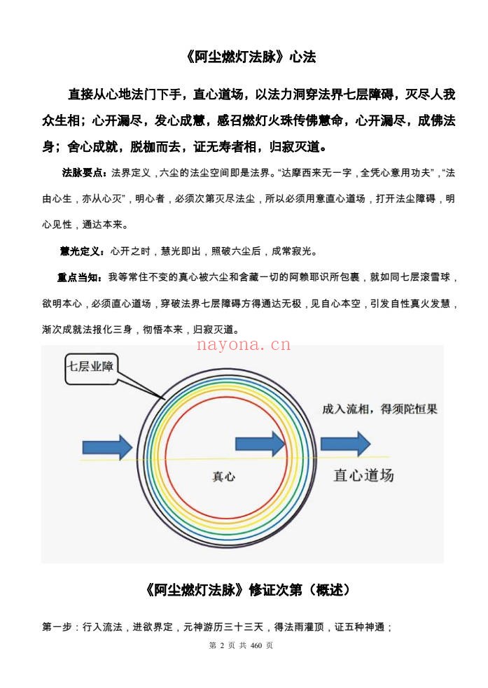 一尘丹道燃灯法脉460页PDF 丹道功法