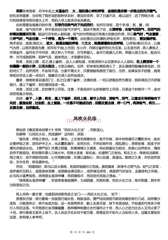 一尘丹道燃灯法脉460页PDF 丹道功法