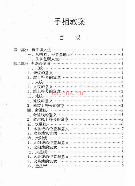 陈梦妃手相速断课堂教案87页PDF 手相教程