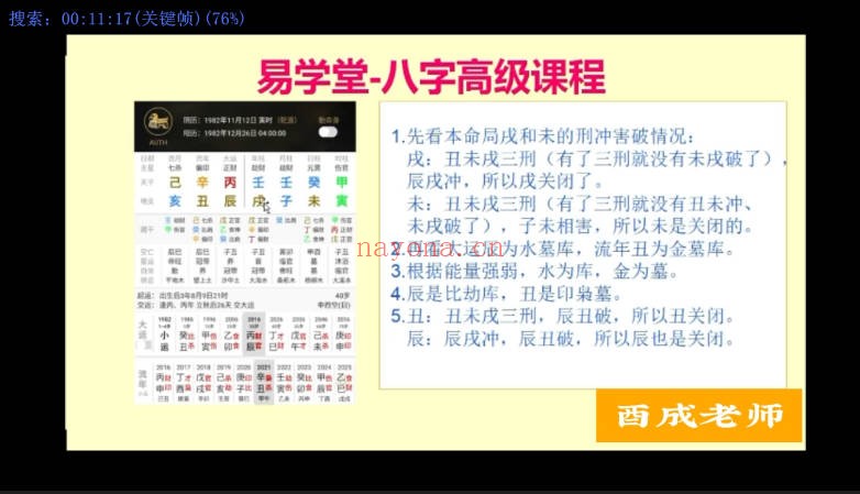 酉成八字高级进阶课程42集视频 八字教程