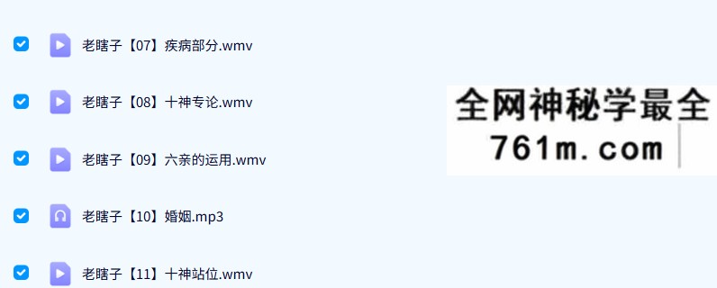 老瞎子八字民间实用盲派15集视频+录音