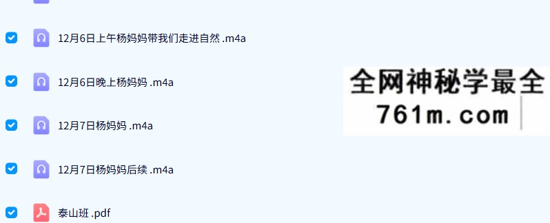 杨清娟泰山班2021年12月份泰山游学8节录音+资料
