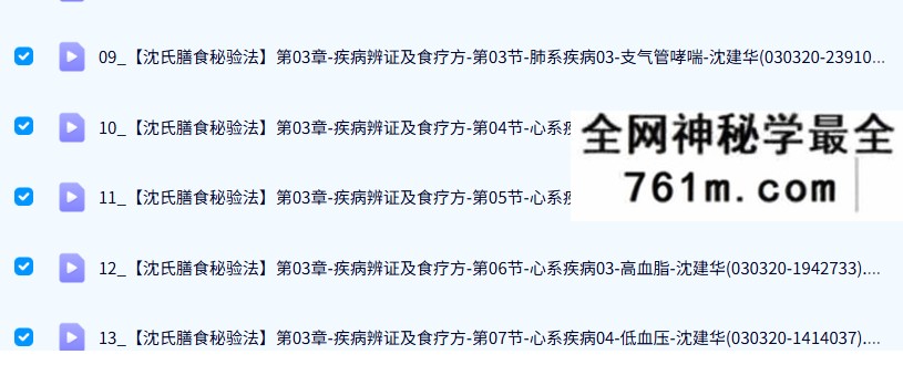沈建华沈氏膳食秘验法线上课47集