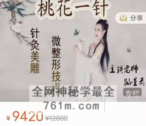 K2368孙星云桃花一针针灸美雕-线上网课 视频3集课程