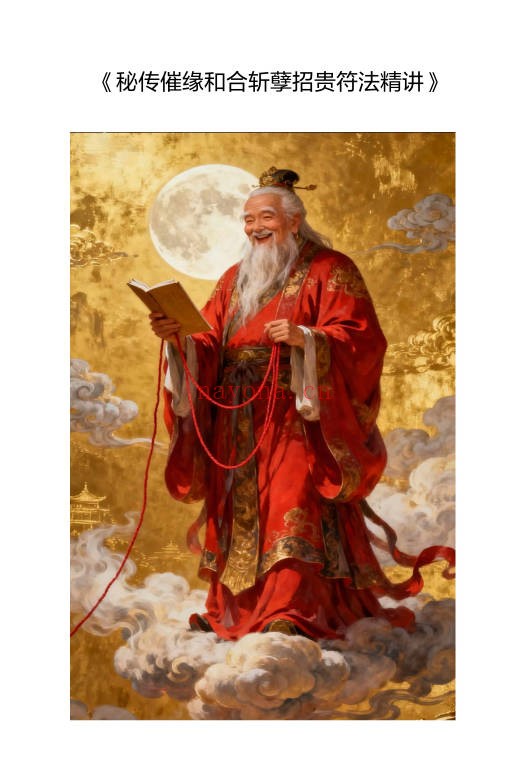 秘传催缘和合斩孽招贵符法精讲6页PDF 符咒秘法