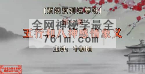 H862牛朝阳《姻缘预测运筹班》17集视频 约4小时