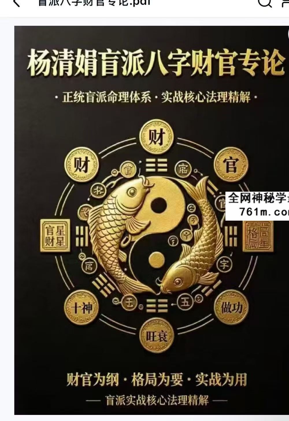 杨清娟《盲派八字财官专论》盲派八字实战宝典 358页