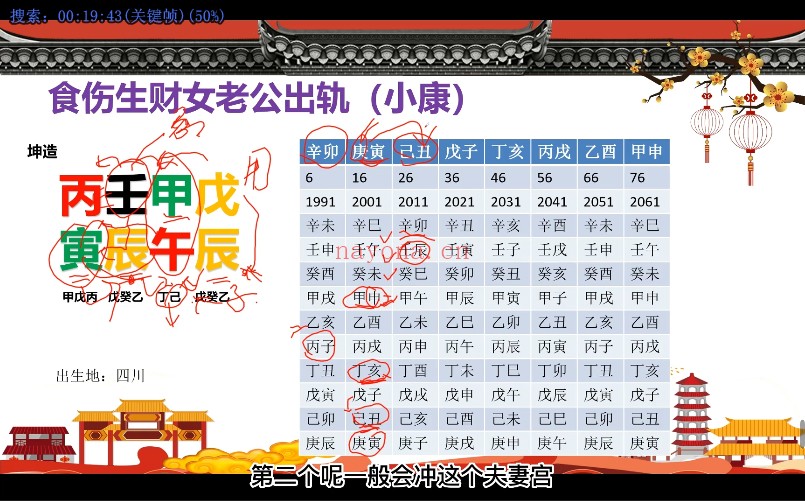 李文曾文曾八字案例精解34集视频 八字教程