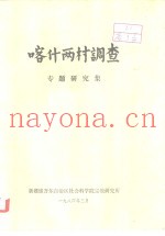 喀什两村调查  专题研究集