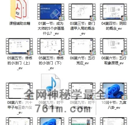 H870正统古法奇门遁甲课程，基于清代典籍《御定奇门宝鉴》的视频教学19集+赠送电子书