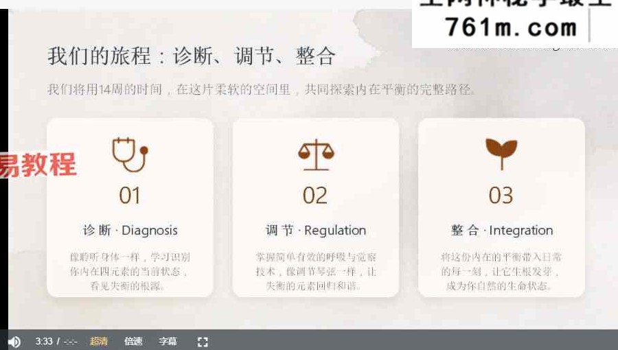 古法四大元素身心平衡素-被遗忘的顶级自愈力 视频17集+课件
