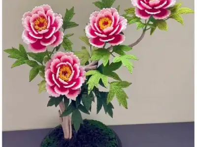 渐变富贵牡丹花钩织课程