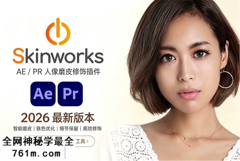 【AE/PR插件】智能人像磨皮祛斑美颜皮肤光泽美白修饰插件 Digital Bigmo – Skinworks 2026.1.1 Win/Mac汉化版