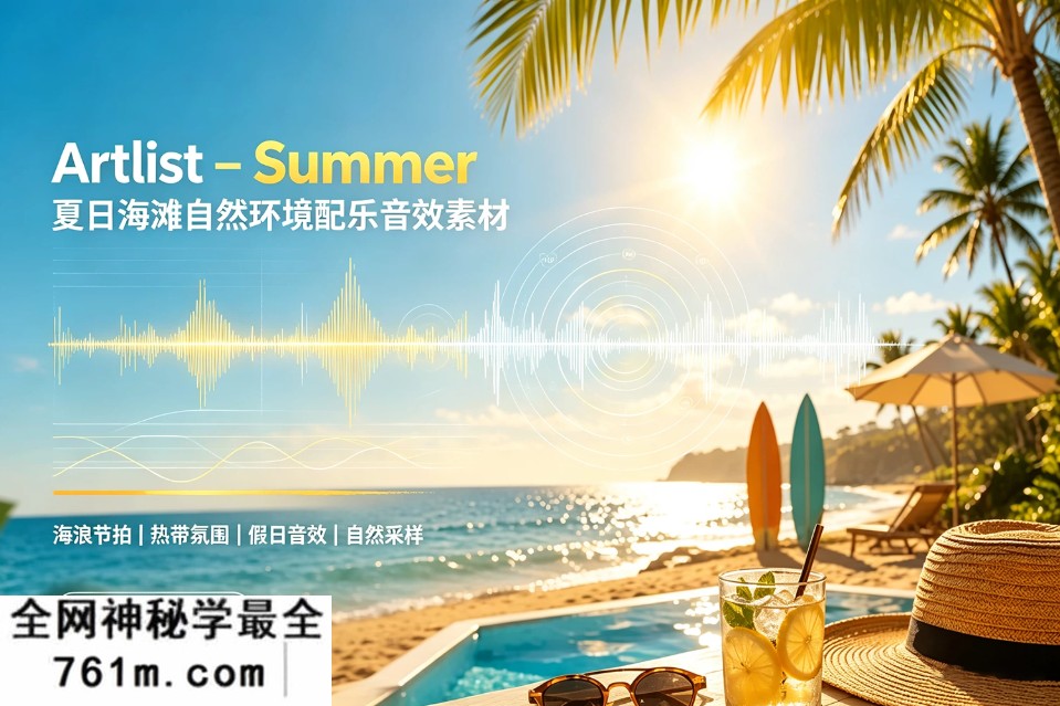 【配乐音效】夏日阳光海滩海浪蝉鸣露营度假自然环境生活场景电影广告配乐音效 Artlist – Summer