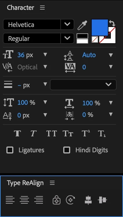 AE文字排版对齐不移位脚本 Type ReAlign V1.0.1 + 使用教程