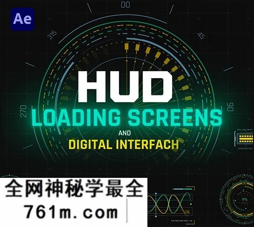 AE未来科幻HUD加载界面动画模板 HUD Loading Screens And Digital Interfaces-星聚资源网
