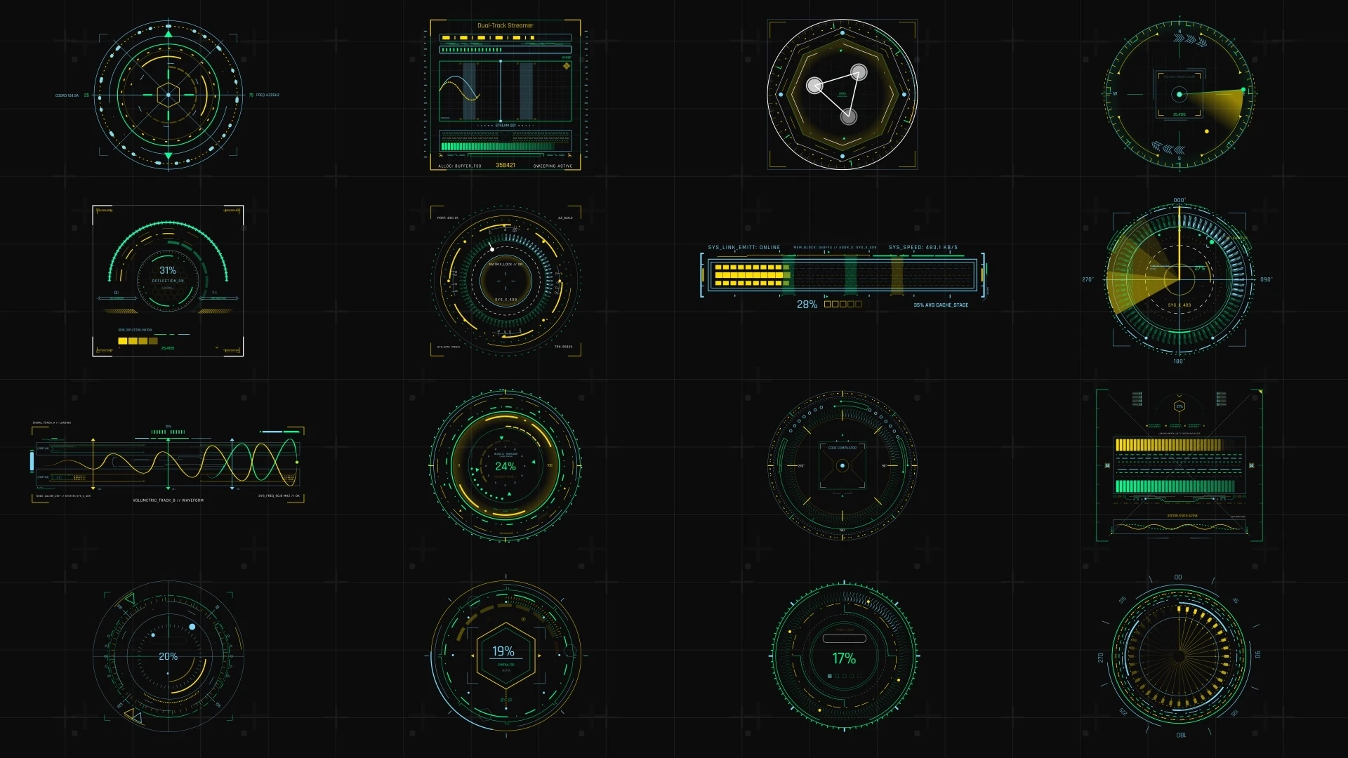 AE未来科幻HUD加载界面动画模板 HUD Loading Screens And Digital Interfaces-星聚资源网