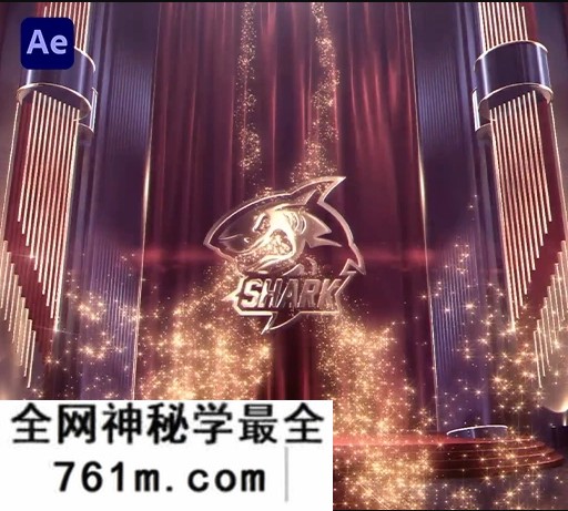 AE金色粒子红毯豪华颁奖典礼开场LOGO展示模板 Elegant Awards Ceremony Opener-星聚资源网