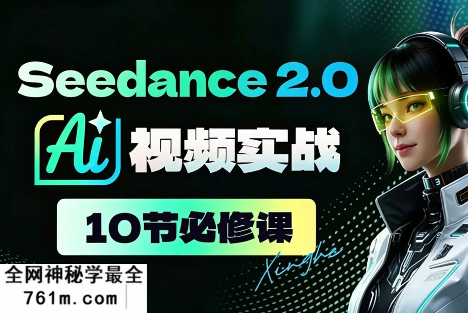Seedance 2.0AI视频实战必修课(10课)中文教程附素材